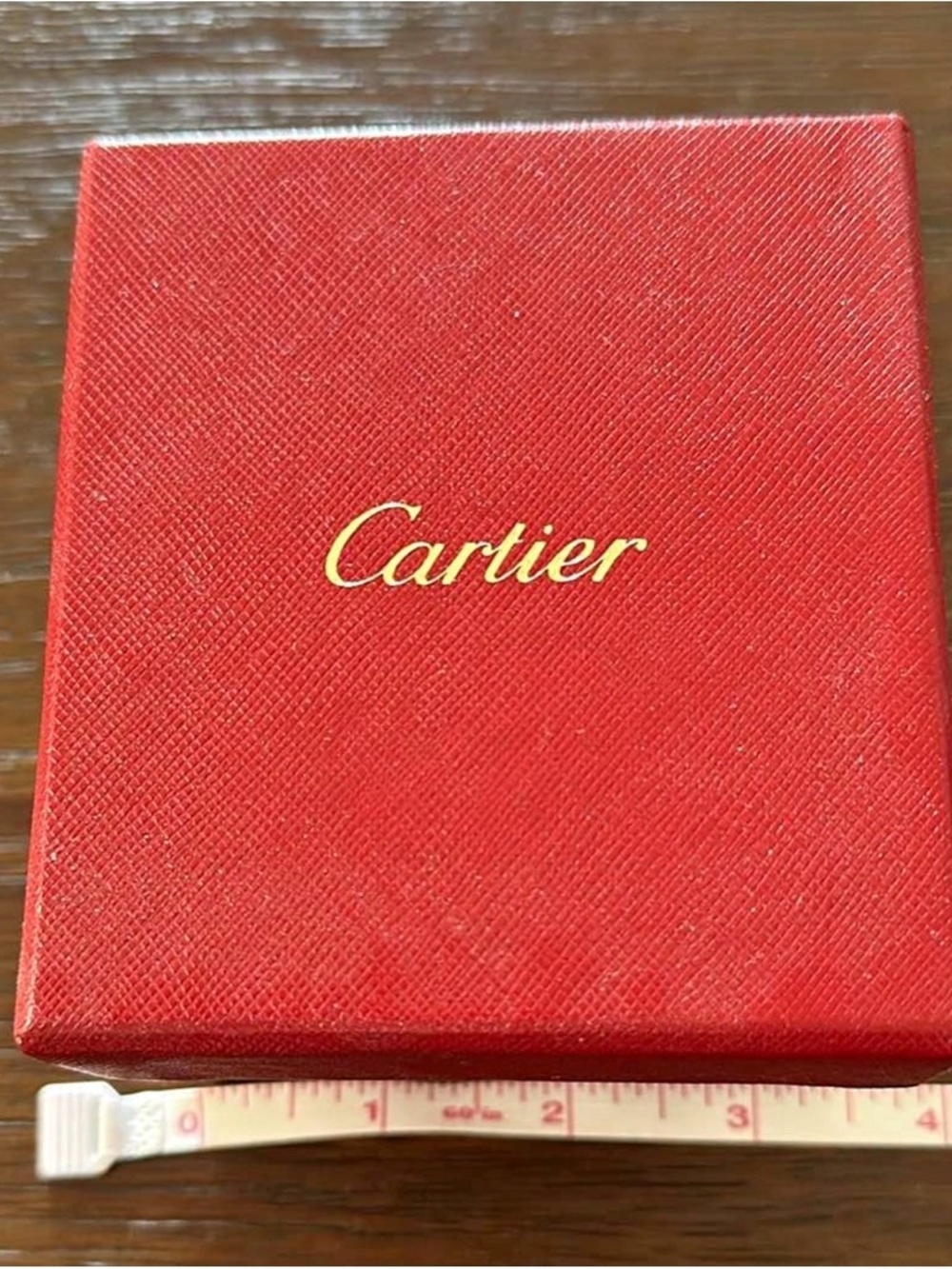 Cartier Red Jewelry Box with Gold Script